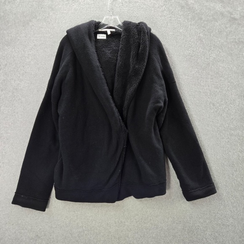 Victorias Secret Women‎ Jacket L Sherpa Lined Hooded Cashmere Blend Open Front